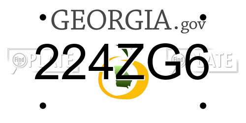 224ZG6 Georgia License Plate
