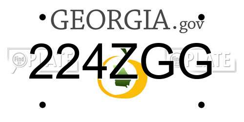 224ZGG Georgia License Plate