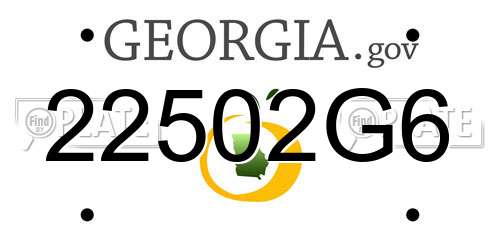 22502G6 Georgia License Plate