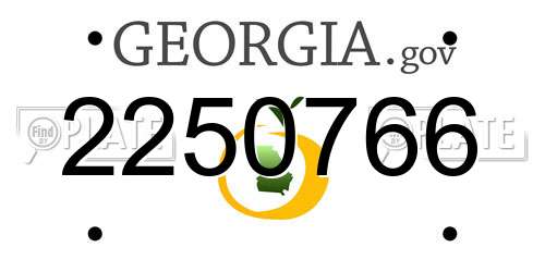 2250766 Georgia License Plate