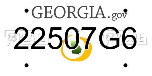 22507G6 Georgia License Plate