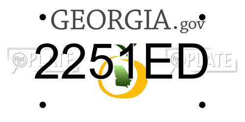 2251ED Georgia License Plate