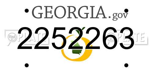 2252263 Georgia License Plate