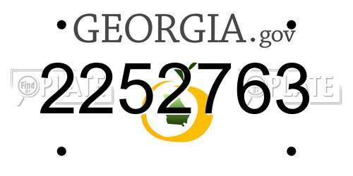 2252763 Georgia License Plate