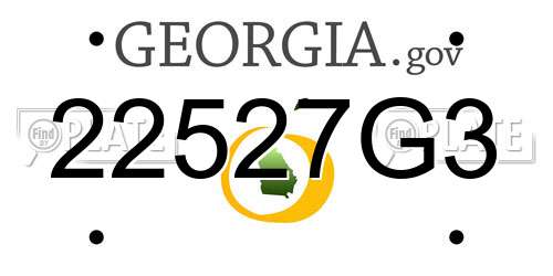 22527G3 Georgia License Plate