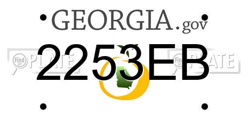 2253EB Georgia License Plate