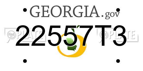 22557T3 Georgia License Plate