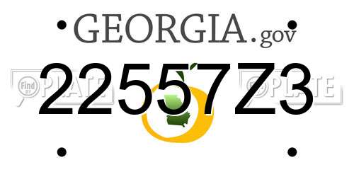 22557Z3 Georgia License Plate