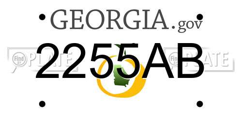 2255AB Georgia License Plate