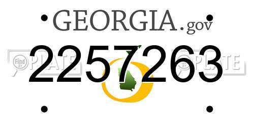 2257263 Georgia License Plate
