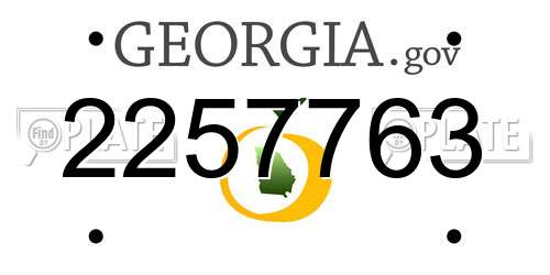 2257763 Georgia License Plate