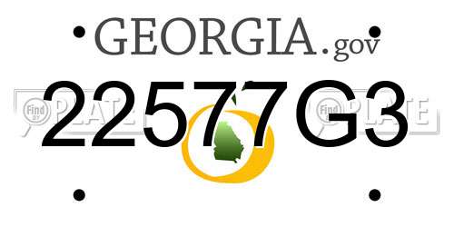 22577G3 Georgia License Plate