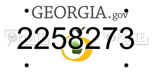 2258273 Georgia License Plate