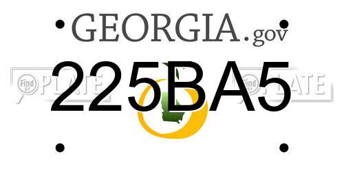 225BA5 Georgia License Plate