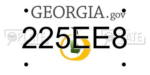 225EE8 Georgia License Plate