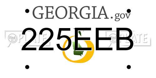 225EEB Georgia License Plate