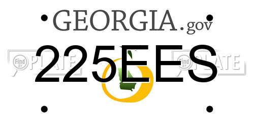 225EES Georgia License Plate
