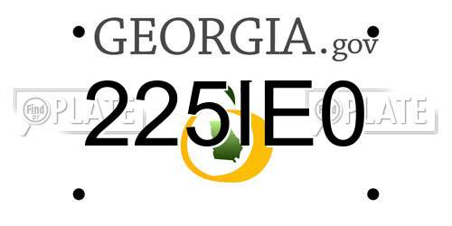 225IE0 Georgia License Plate