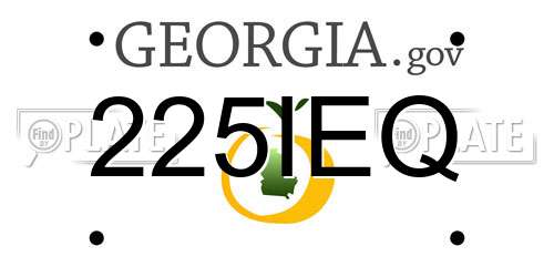 225IEQ Georgia License Plate