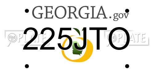 225JTO Georgia License Plate