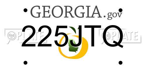 225JTQ Georgia License Plate