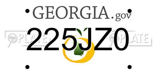 225JZ0 Georgia License Plate