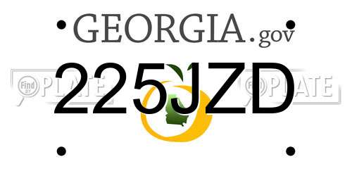 225JZD Georgia License Plate