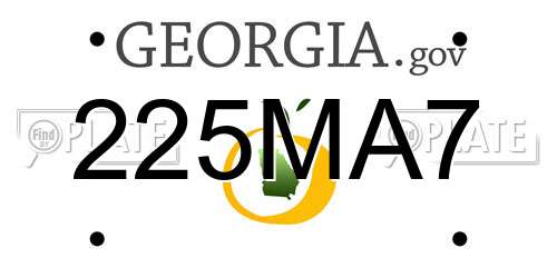 225MA7 Georgia License Plate