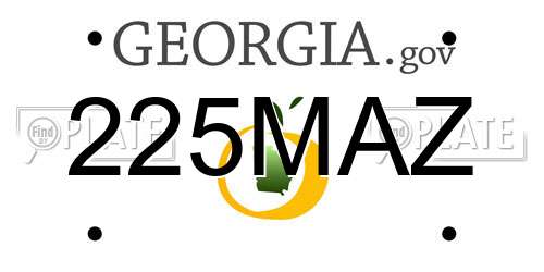 225MAZ Georgia License Plate