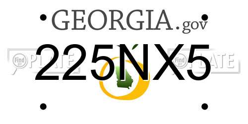 225NX5 Georgia License Plate