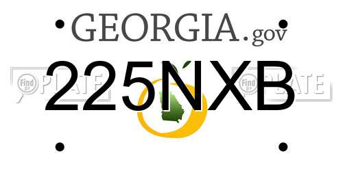 225NXB Georgia License Plate