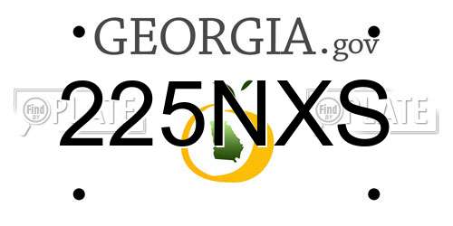 225NXS Georgia License Plate
