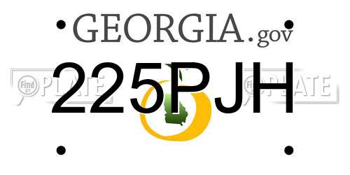 225PJH Georgia License Plate