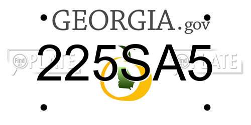 225SA5 Georgia License Plate
