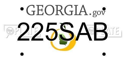 225SAB Georgia License Plate