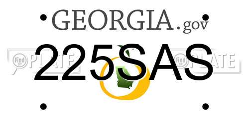 225SAS Georgia License Plate