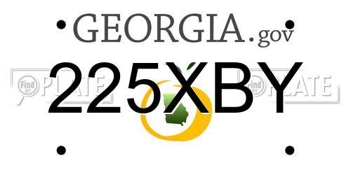 225XBY Georgia License Plate