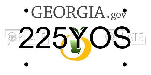 225YOS Georgia License Plate