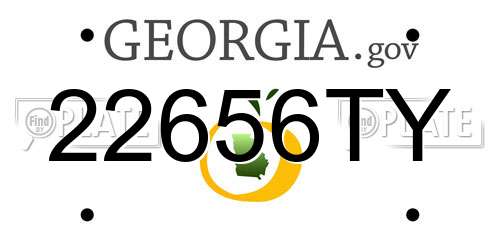 22656TY Georgia License Plate
