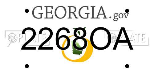 2268OA Georgia License Plate