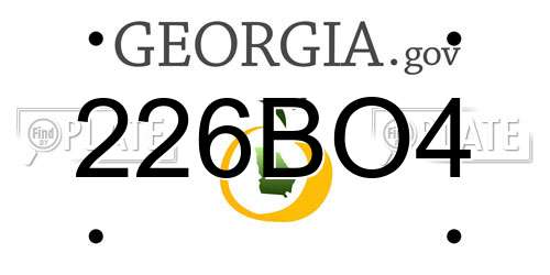 226BO4 Georgia License Plate