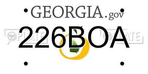 226BOA Georgia License Plate