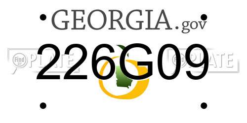 226G09 Georgia License Plate