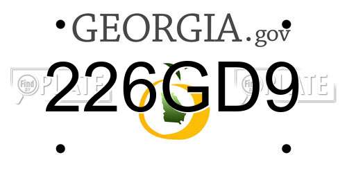 226GD9 Georgia License Plate