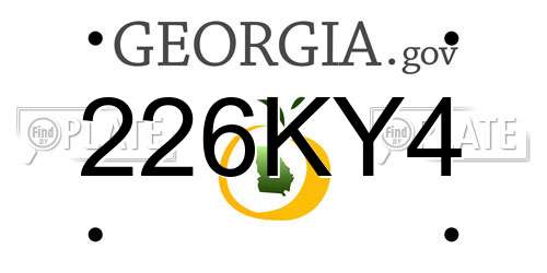 226KY4 Georgia License Plate