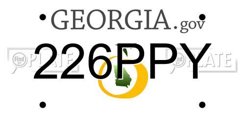 226PPY Georgia License Plate