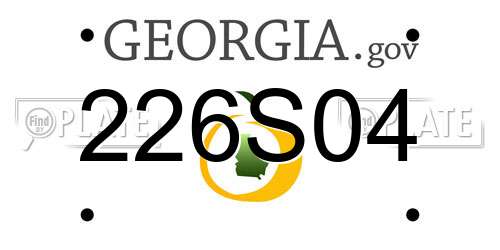 226S04 Georgia License Plate