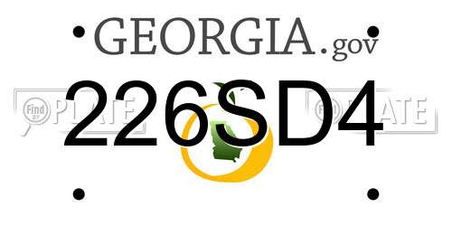 226SD4 Georgia License Plate