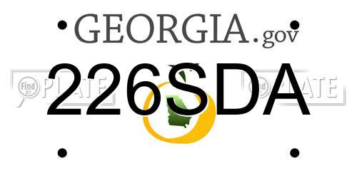 226SDA Georgia License Plate
