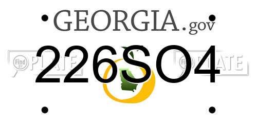 226SO4 Georgia License Plate